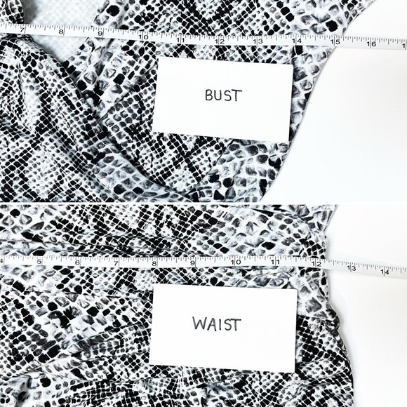 Good‎ American Runaround Wrap Dress 2 Medium midi reptile snake neutral stretch - Picture 8 of 11